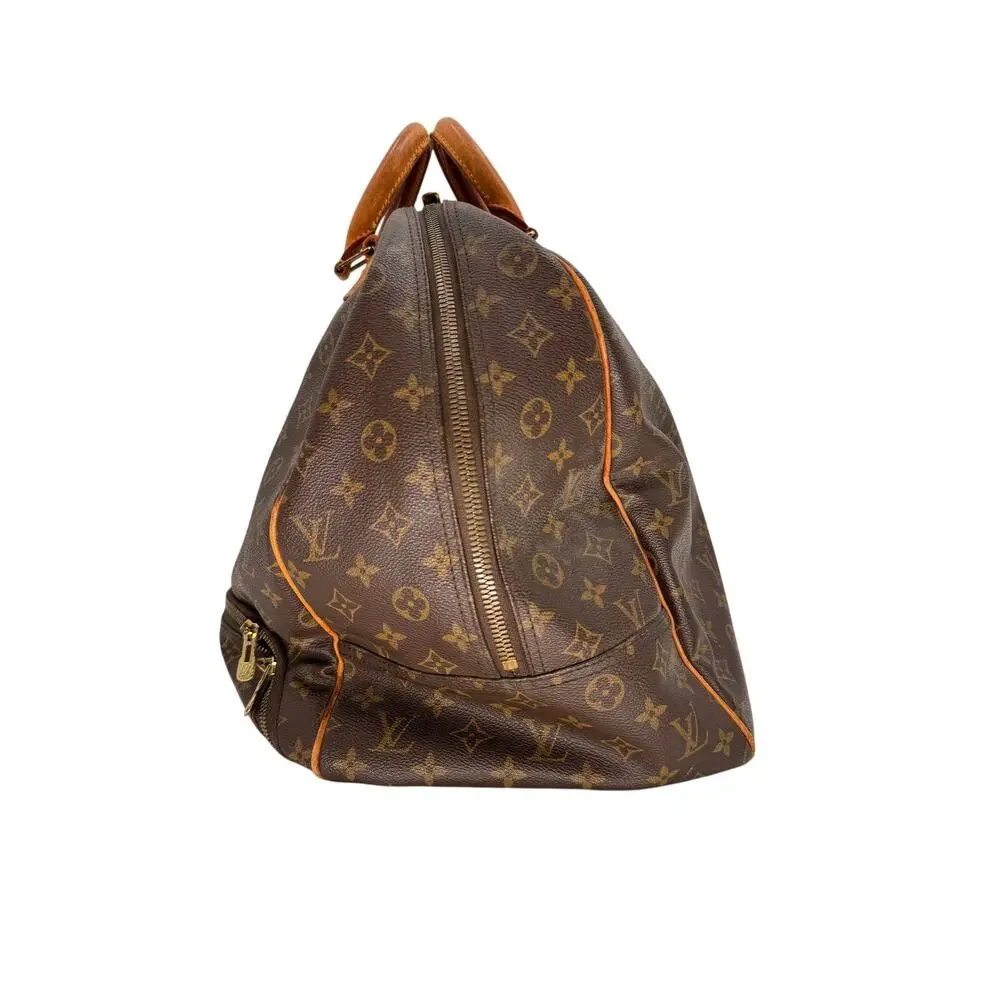 Louis Vuitton Monogram Canvas Evasion MM Travel Bag Brown Leather Weekend Duffel